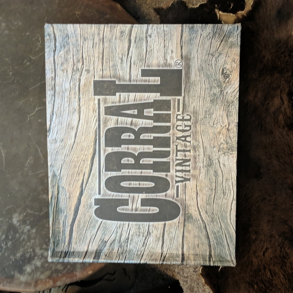 CORRAL A2665 cognac leather lace look overlay cowgirl western boots snip toe 6.5 - Picture 10 of 16